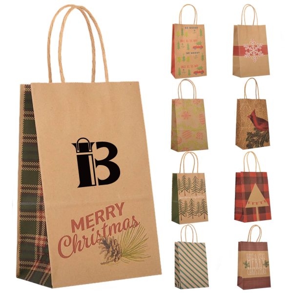 Christmas Themed Paper Shopping Bag with Handle