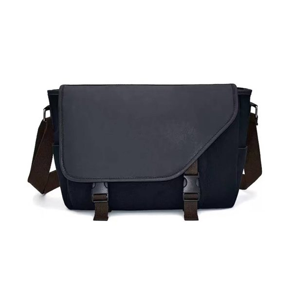 Canvas Slant Flap Messenger Bag with Shoulder Strap
