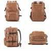 Oil Waxed Genuine Leather Travel Backpack