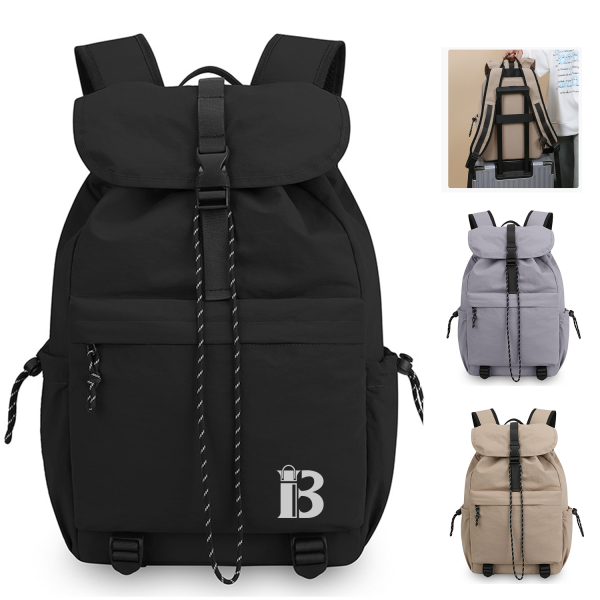 Water-Resistant Nylon Drawstring Backpack