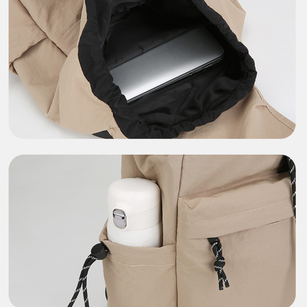 Water-Resistant Nylon Drawstring Backpack