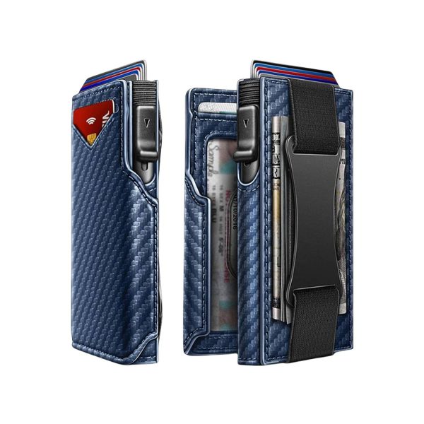 PU Leather Pop Up Access RFID Money Clip Card Holder