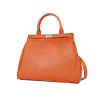 Sleek Genuine Leather Structured Satchel Handbag