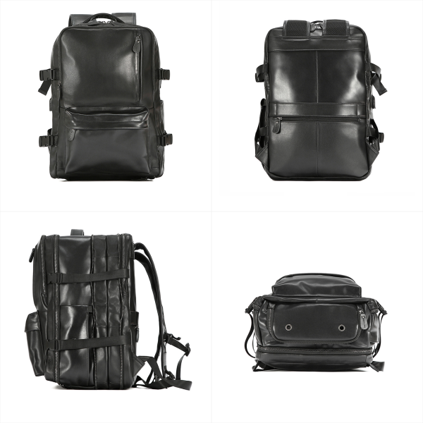 Oil Waxed Genuine Leather Travel Backpack