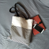 Canvas Striped Single Shoulder Bag