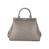 Sleek Genuine Leather Structured Satchel Handbag