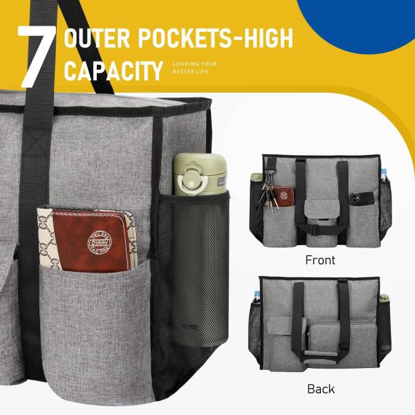 Women Large Waterproof Tote Bag w/ 12 Pockets