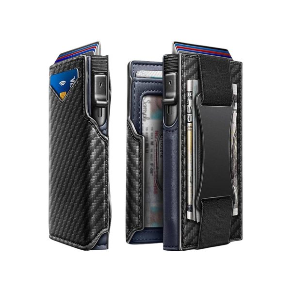 PU Leather Pop Up Access RFID Money Clip Card Holder