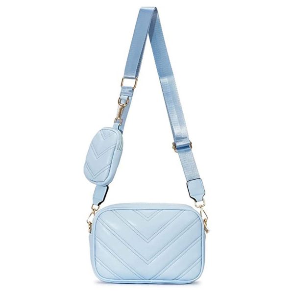 Quilted PU Leather Crossbody Bag for Women with Coin Pouch