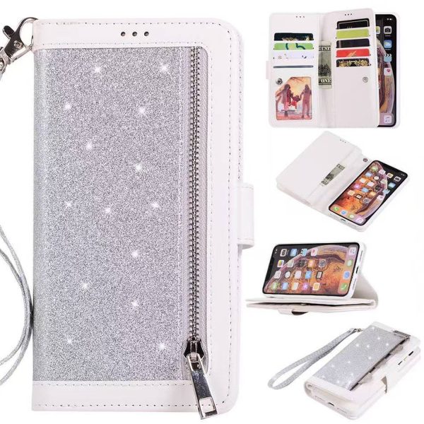 Glitter PU Flip Folio Phone Case w/ Wallet