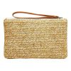 Bohemian Straw Woven Zipper Clutch Bag