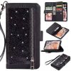 Glitter PU Flip Folio Phone Case w/ Wallet