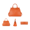 Sleek Genuine Leather Structured Satchel Handbag