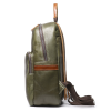 Color Block Soft Leather Laptop Backpack
