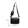 Quilted PU Leather Crossbody Bag for Women with Coin Pouch
