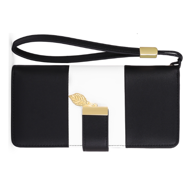 PU Leather Zippered Clutch Wallet