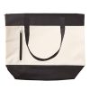 Canvas Zippered Tote Bag w/ Pocket