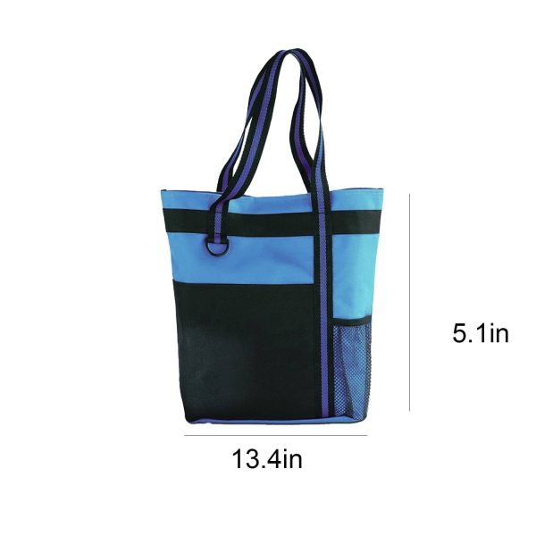 Polyester Zipper Shoulder Tote Bag w/ Pocket