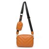 Quilted PU Leather Crossbody Bag for Women with Coin Pouch