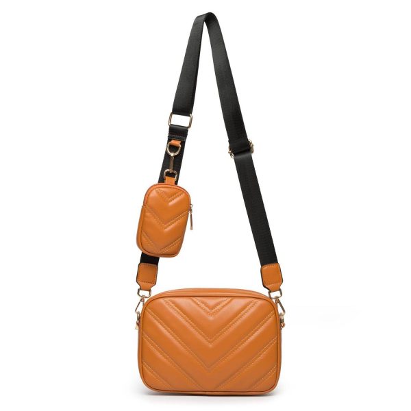 Quilted PU Leather Crossbody Bag for Women with Coin Pouch