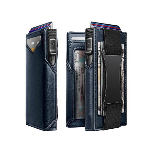 PU Leather Pop Up Access RFID Money Clip Card Holder