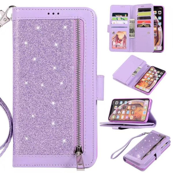 Glitter PU Flip Folio Phone Case w/ Wallet