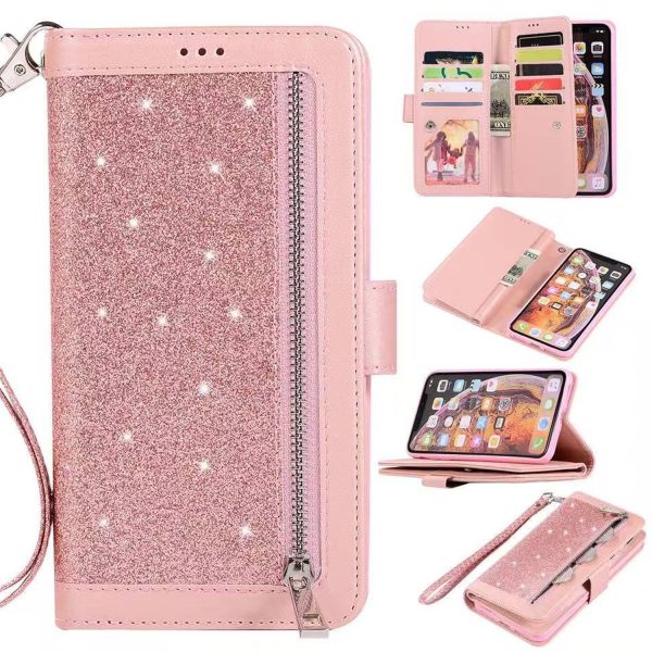Glitter PU Flip Folio Phone Case w/ Wallet