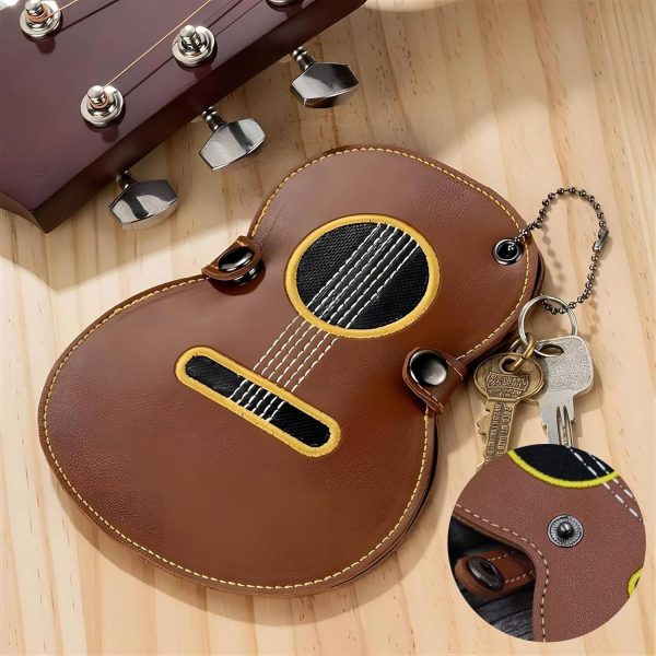 PU Leather Guitar Shaped Pick Case