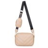 Quilted PU Leather Crossbody Bag for Women with Coin Pouch