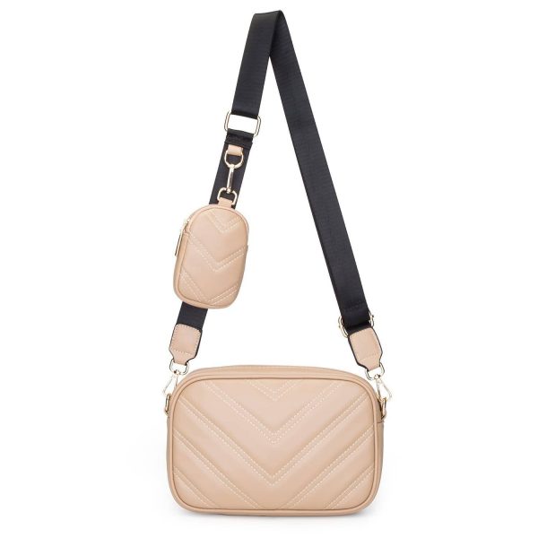 Quilted PU Leather Crossbody Bag for Women with Coin Pouch