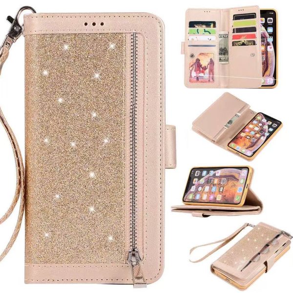 Glitter PU Flip Folio Phone Case w/ Wallet