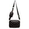Quilted PU Leather Crossbody Bag for Women with Coin Pouch