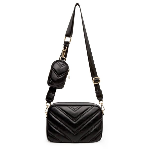 Quilted PU Leather Crossbody Bag for Women with Coin Pouch