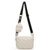 Quilted PU Leather Crossbody Bag for Women with Coin Pouch