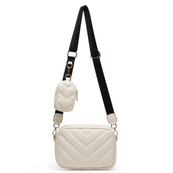 Quilted PU Leather Crossbody Bag for Women with Coin Pouch
