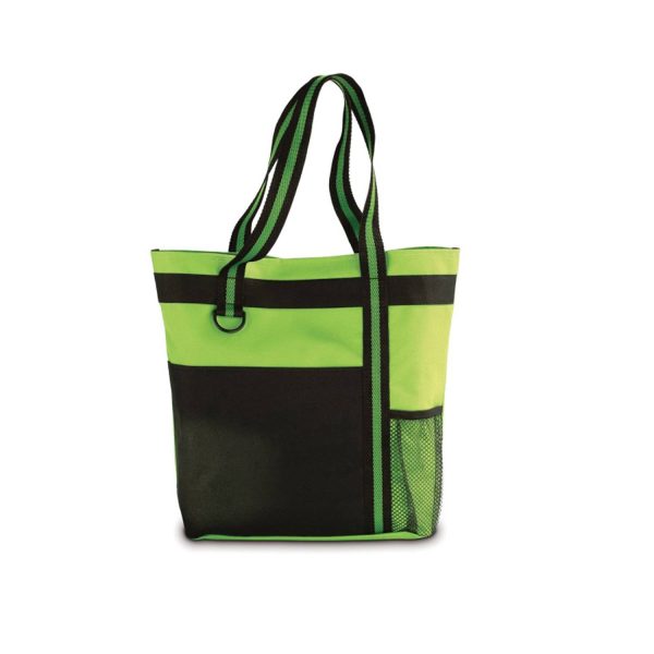 Polyester Zipper Shoulder Tote Bag w/ Pocket