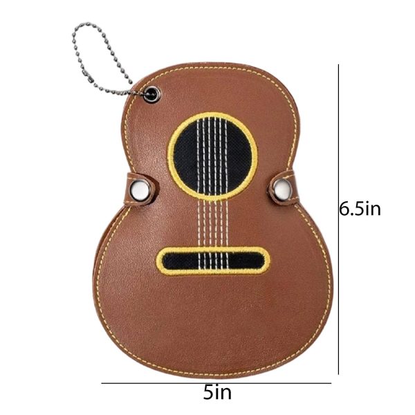 PU Leather Guitar Shaped Pick Case