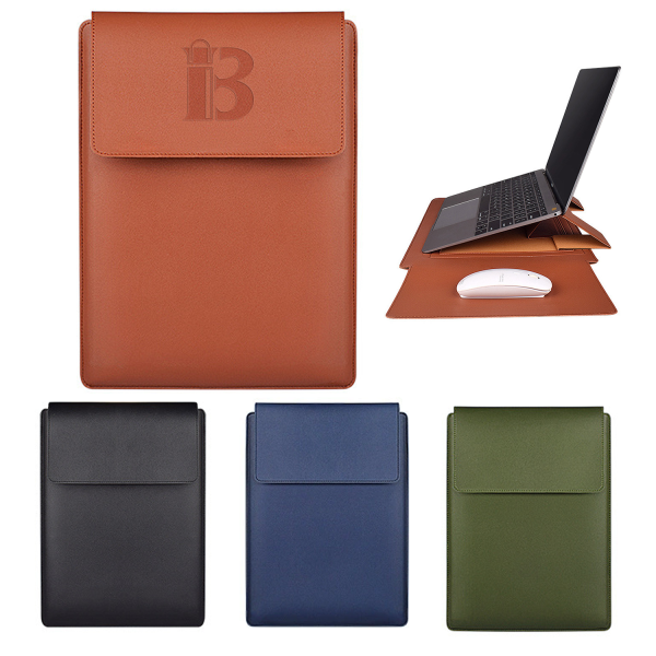 13.3 In PU Leather Laptop Sleeve Case with Stand
