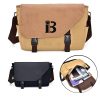 Canvas Slant Flap Messenger Bag with Shoulder Strap
