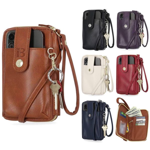 PU Leather Blocking Crossbody Phone Wallet