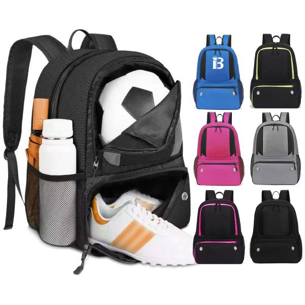 Water-Resistant Sports Backpack with Ball & Shoe Compartment