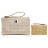 Bohemian Straw Woven Zipper Clutch Bag