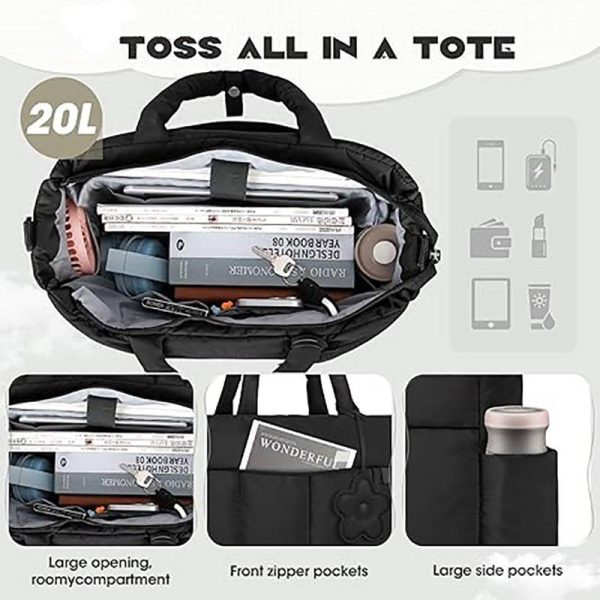 Quilted Commute Travel Tote Bag