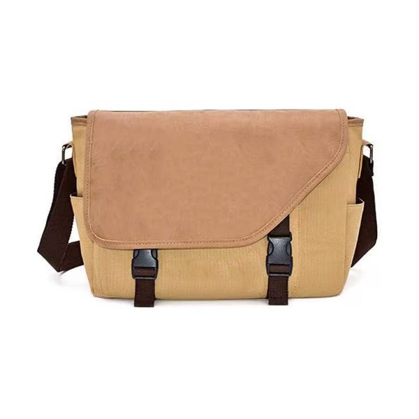 Canvas Slant Flap Messenger Bag with Shoulder Strap