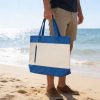 Canvas Zippered Tote Bag w/ Pocket