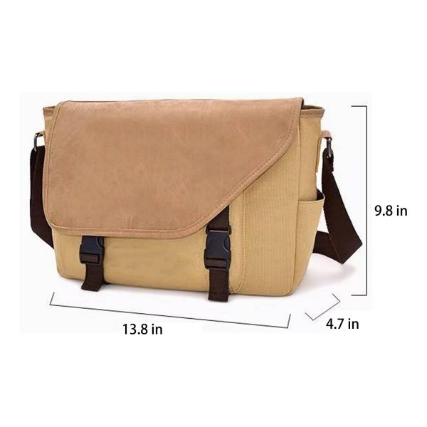 Canvas Slant Flap Messenger Bag with Shoulder Strap