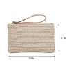 Bohemian Straw Woven Zipper Clutch Bag