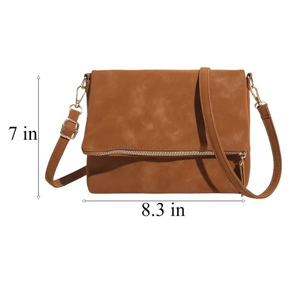 PU Leather Foldable Textured Crossbody Bag