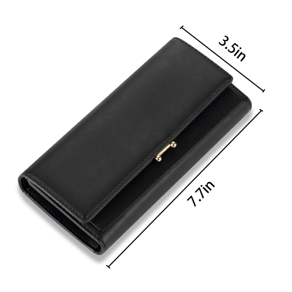 PU Leather Vintage Large Capacity Tri Fold Wallet