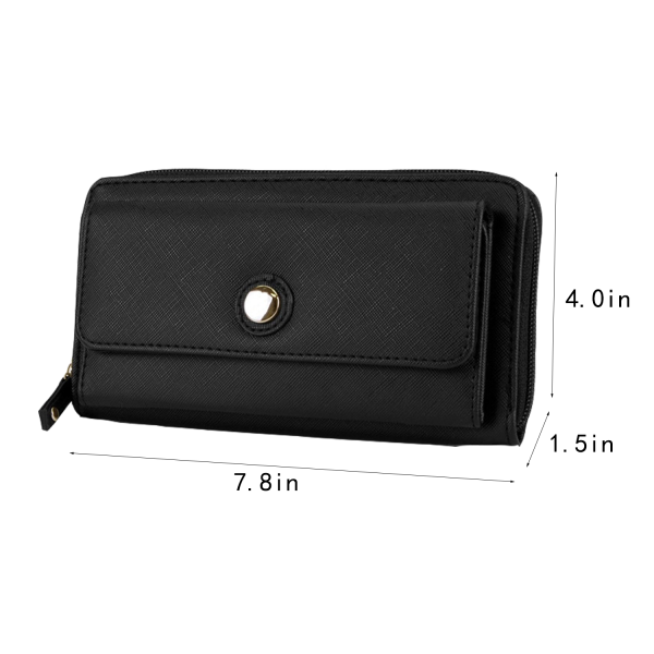 Genuine Leather RFID Zippered Wallet
